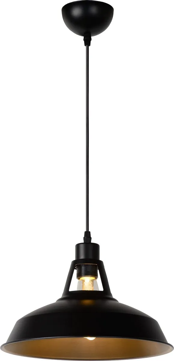 Lucide Brassy-Bis Hanglamp Ø31cm - 1xE27 - Zwart