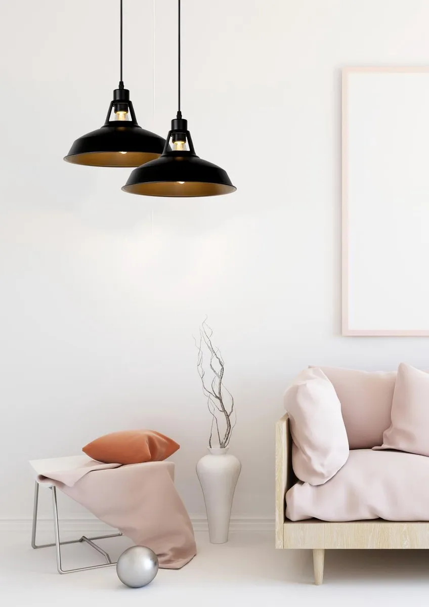 Lucide Brassy-Bis Hanglamp Ø31cm - 1xE27 - Zwart