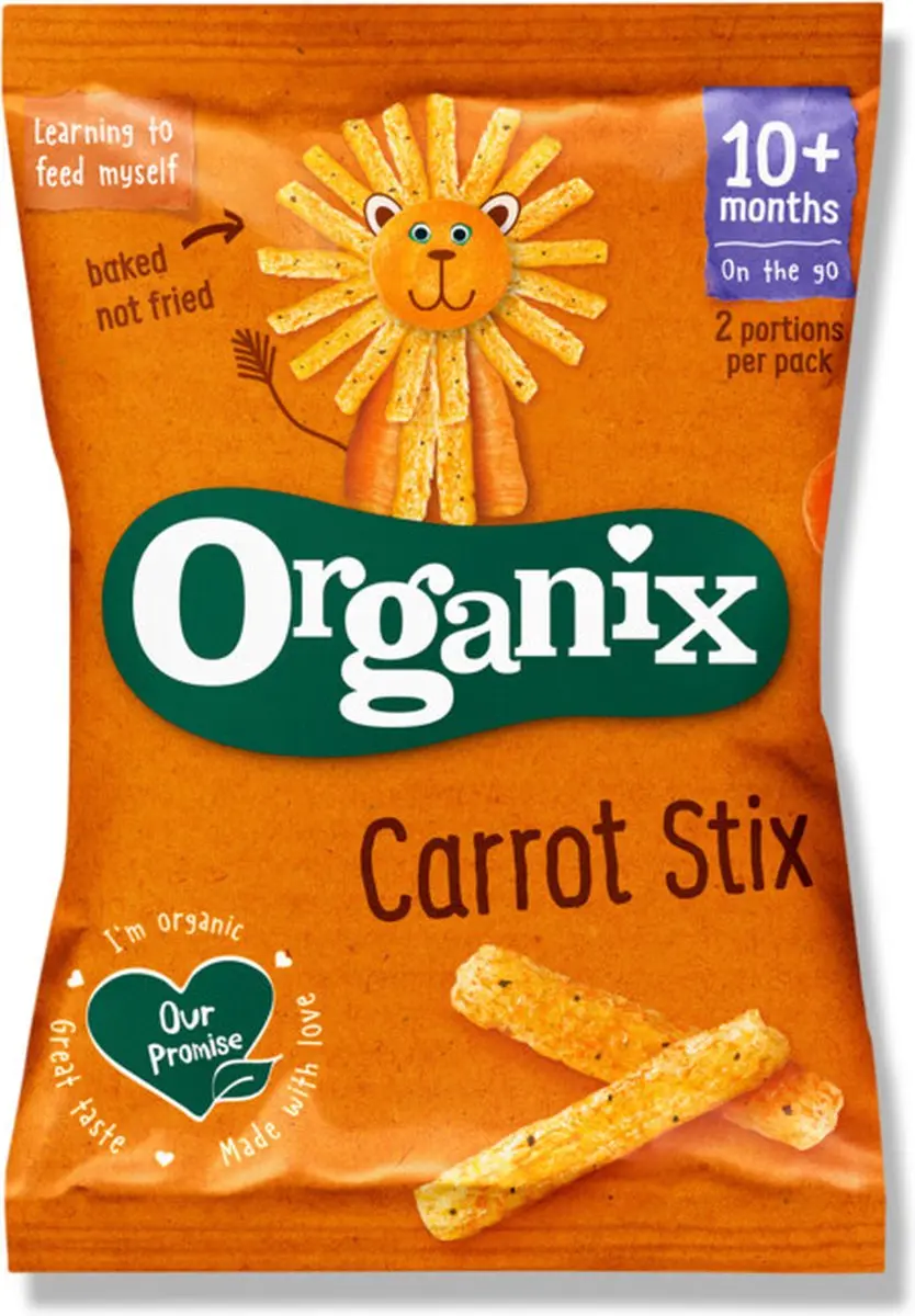 Organix Wortel Knabbels 10+ maanden - 3 Zakjes (4x15g)