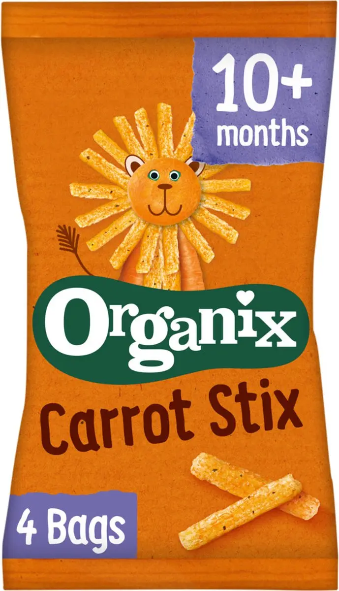 Organix Wortel Knabbels 10+ maanden - 3 Zakjes (4x15g)