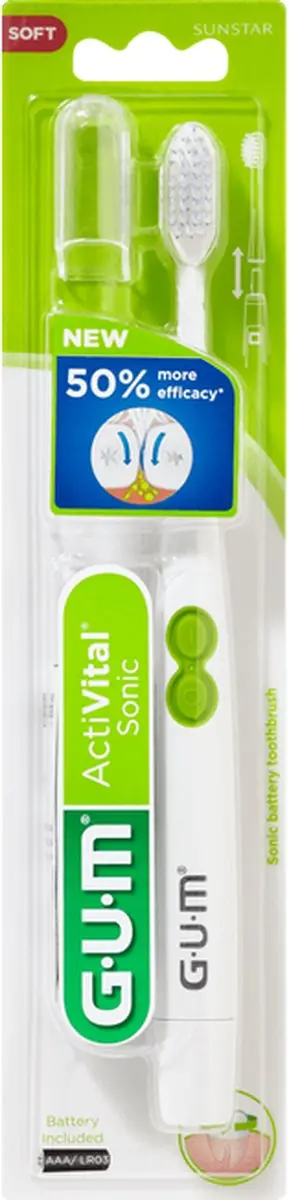 Gum Activital Sonic White Elektrische Tandenborstel - Wit/Zwart