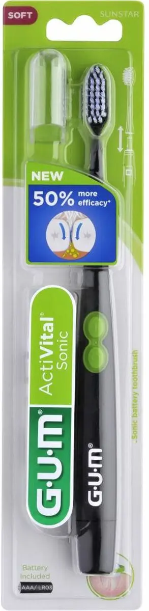 Gum Activital Sonic White Elektrische Tandenborstel - Wit/Zwart
