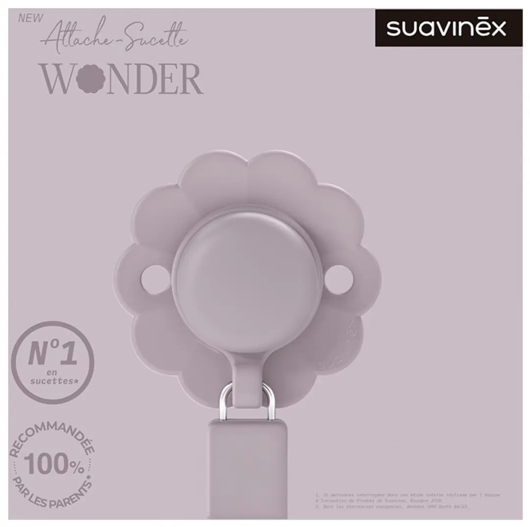 Suavinex Wonder Fopspeenkoord - Mist Lavender - afbeelding 6 van 6