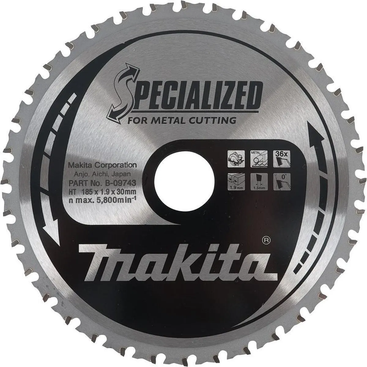 Makita B-09793 Afkortzaagblad Staal 305mm 78T - afbeelding 2 van 2