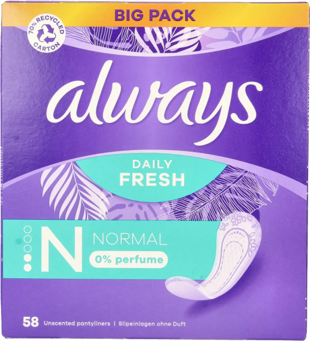 Always Daily Inlegkruisjes Normal Fresh 58 Stuks