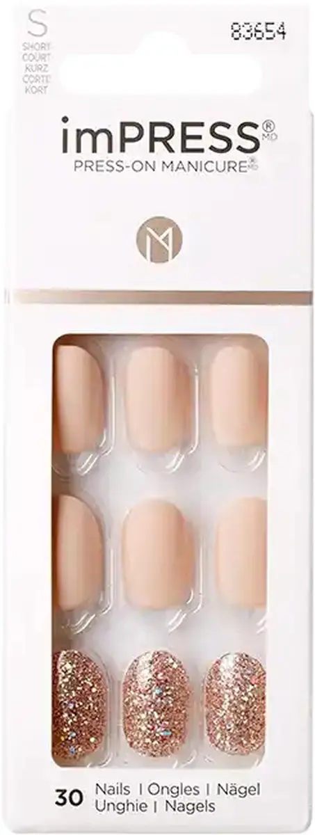 imPRESS Kunstnagels Nude & Glitter S