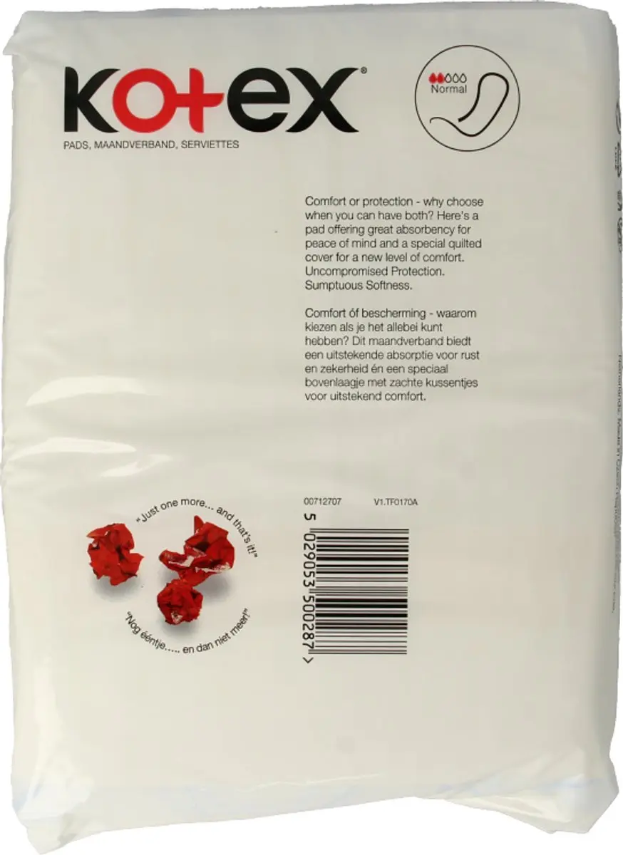 Kotex Maxi Maandverband Normal - 18 Stuks - Rood/Wit