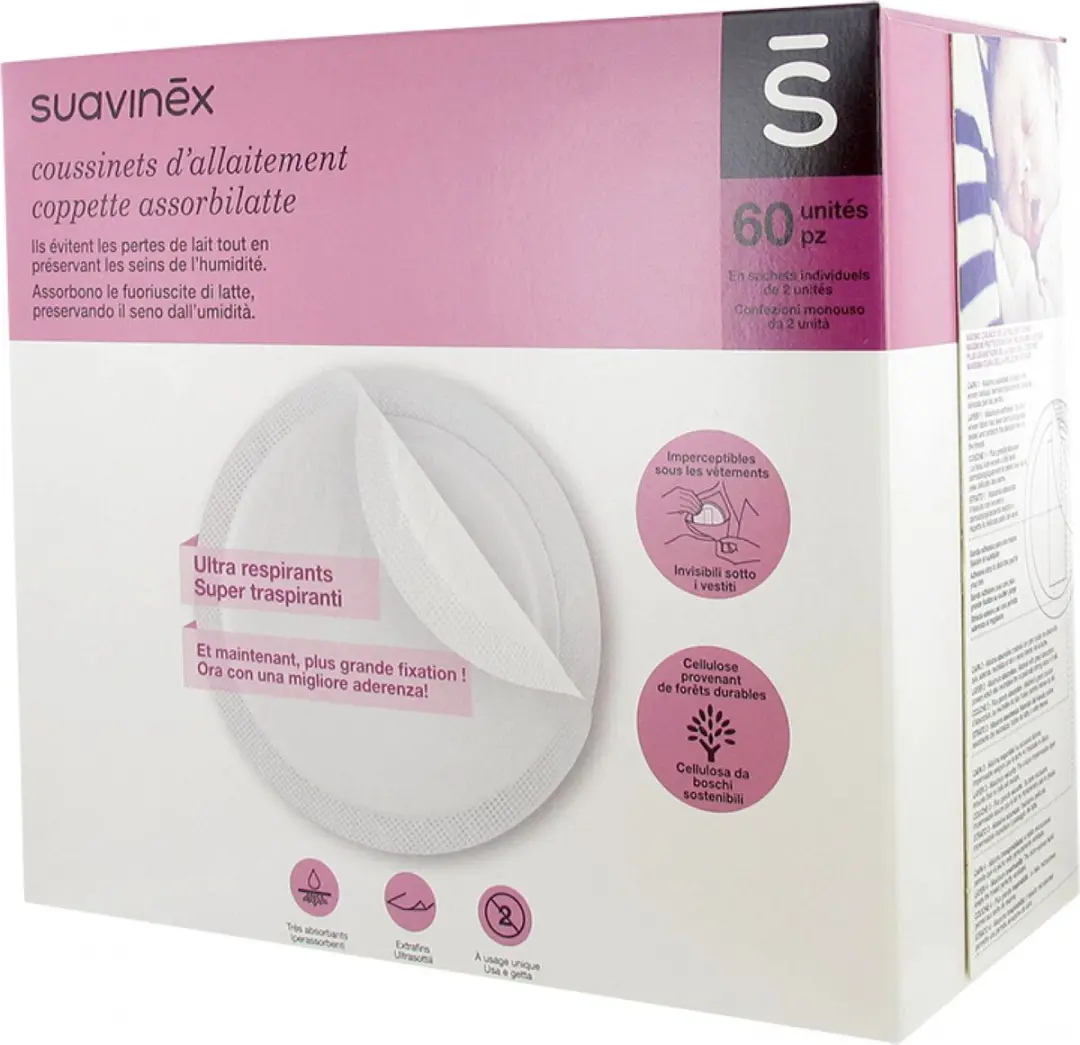 Suavinex Borstcompressen 60 Stuks - Wegwerp Zoogcompressen - Ultradun & Voorgevormd - afbeelding 6 van 6
