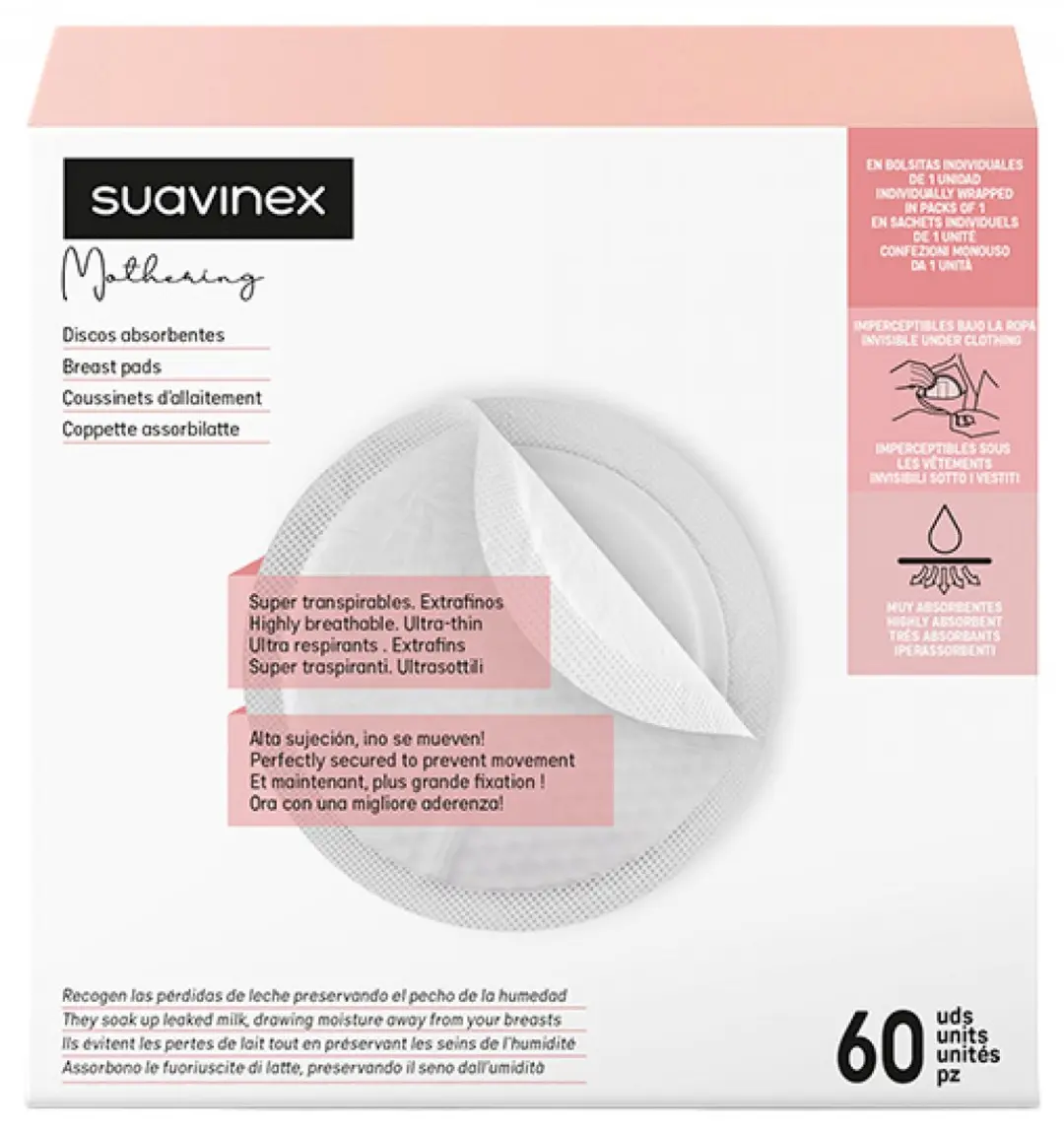 Suavinex Borstcompressen 60 Stuks - Wegwerp Zoogcompressen - Ultradun & Voorgevormd
