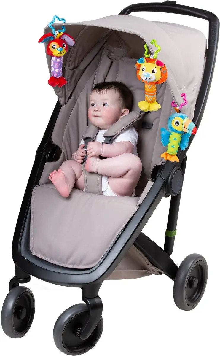Playgro Clipsy Penny Puppy Roary Lion Tamika Toucan - 3 Stuks