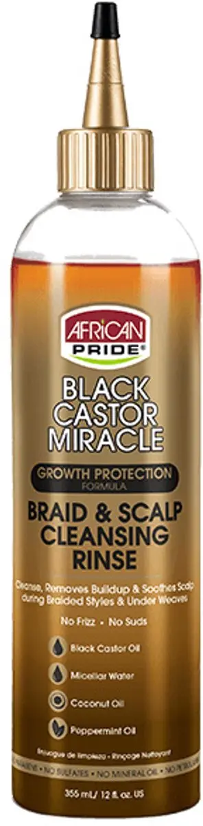 African Pride Black Castor Miracle Braid Scalp Cleansing 355ml