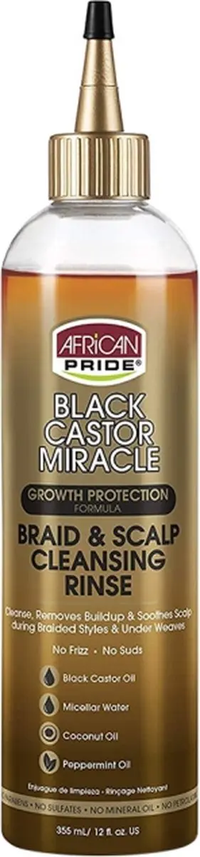 African Pride Black Castor Miracle Braid Scalp Cleansing 355ml