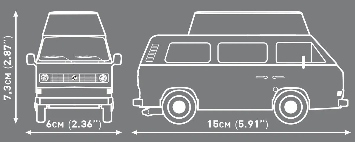 Cobi VW T3 Camper Van 24638 - 232 Stukken - Oranje/Wit - afbeelding 6 van 6