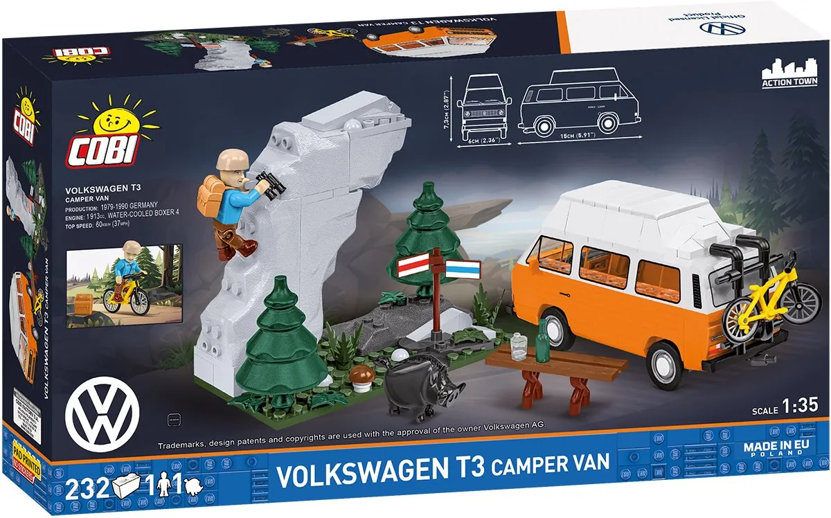 Cobi VW T3 Camper Van 24638 - 232 Stukken - Oranje/Wit