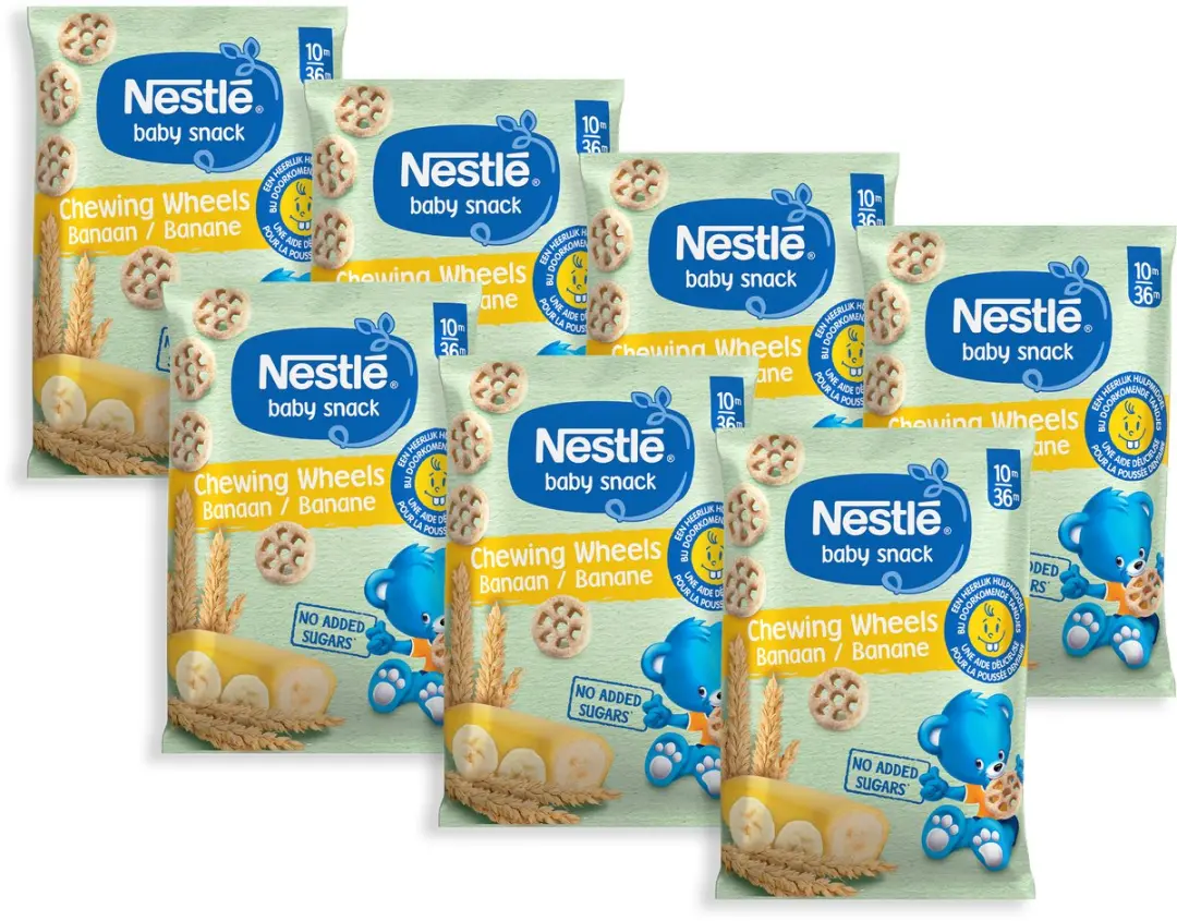 Nestlé Biologische Baby Snack Chewing Wheels Banaan - 7x28g