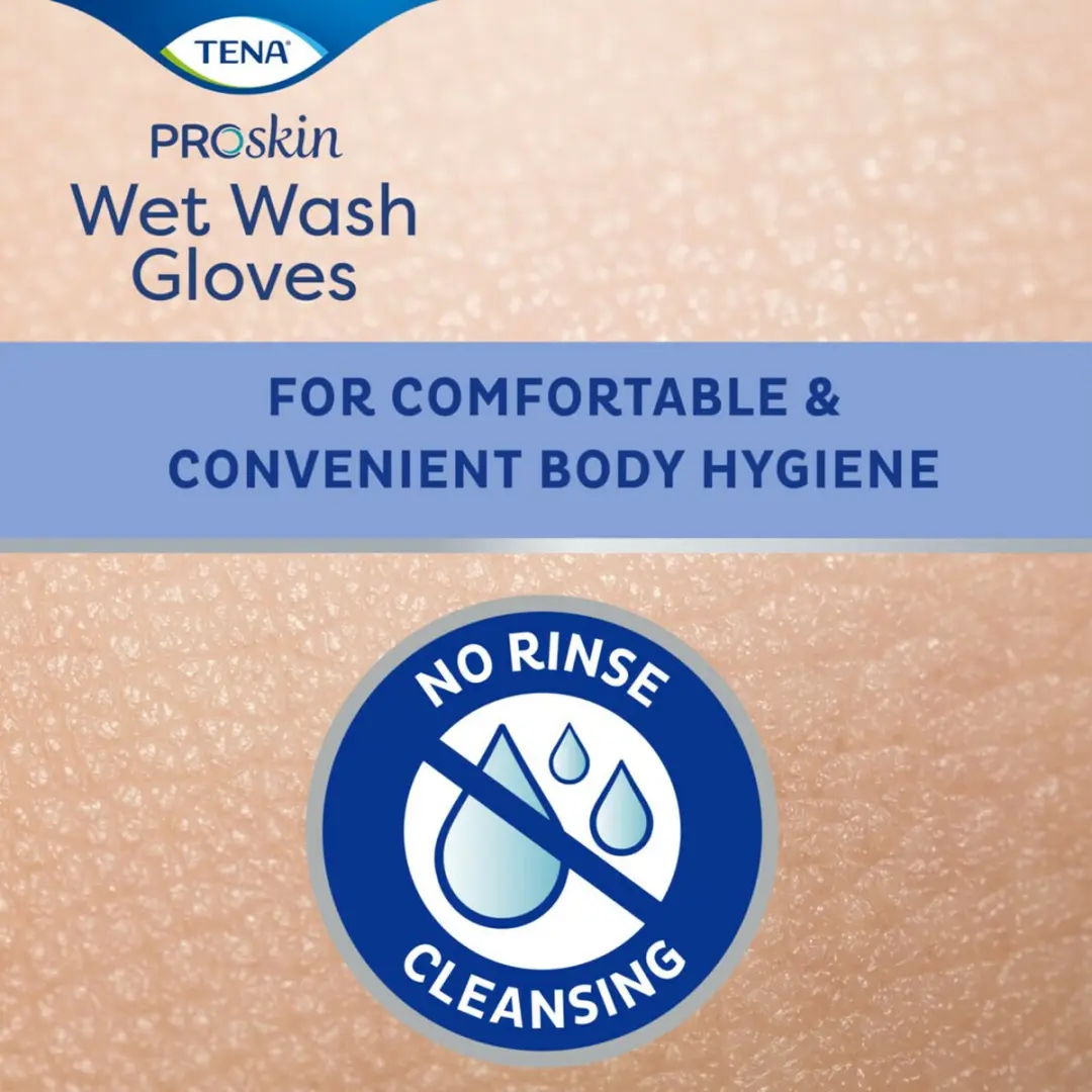 TENA Wet Wash Glove Frisse Geur - 5 Stuks