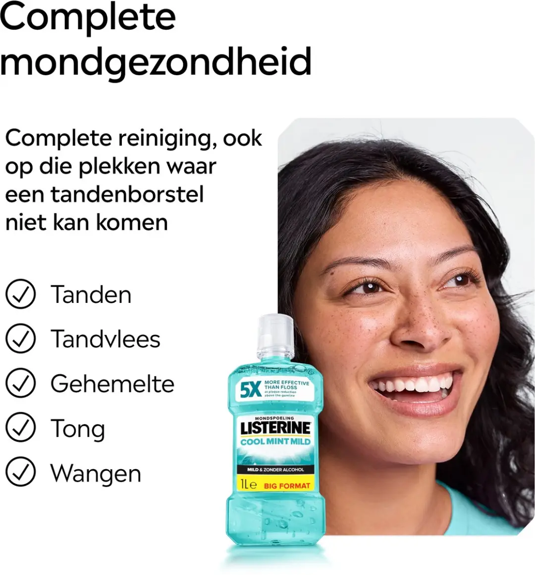 Listerine Cool Mint Mondwater 1000ml - Zonder Alcohol