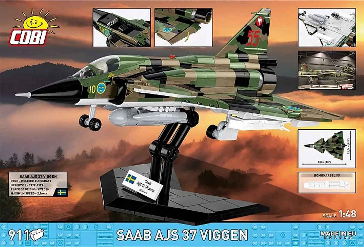 Cobi SAAB AJS37 Viggen 5911 - 910 Stukken