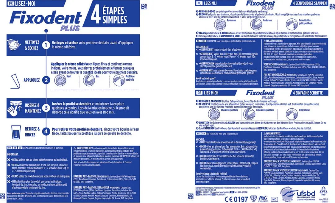 Fixodent Plus Kleefpasta Food Barrier 240g