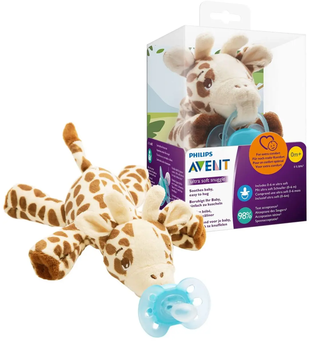 Philips Avent Knuffel Fopspeen SCF348/11 - Girafje - afbeelding 3 van 6