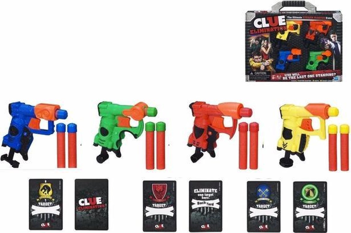 Clue Elimination Game - 4 Pistolen