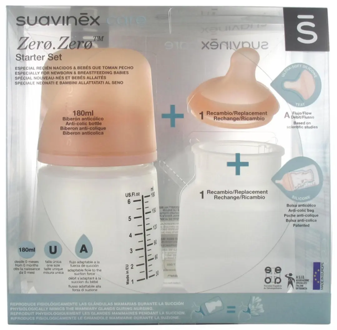 Suavinex Zero.Zero 180ml A Flow Starterset