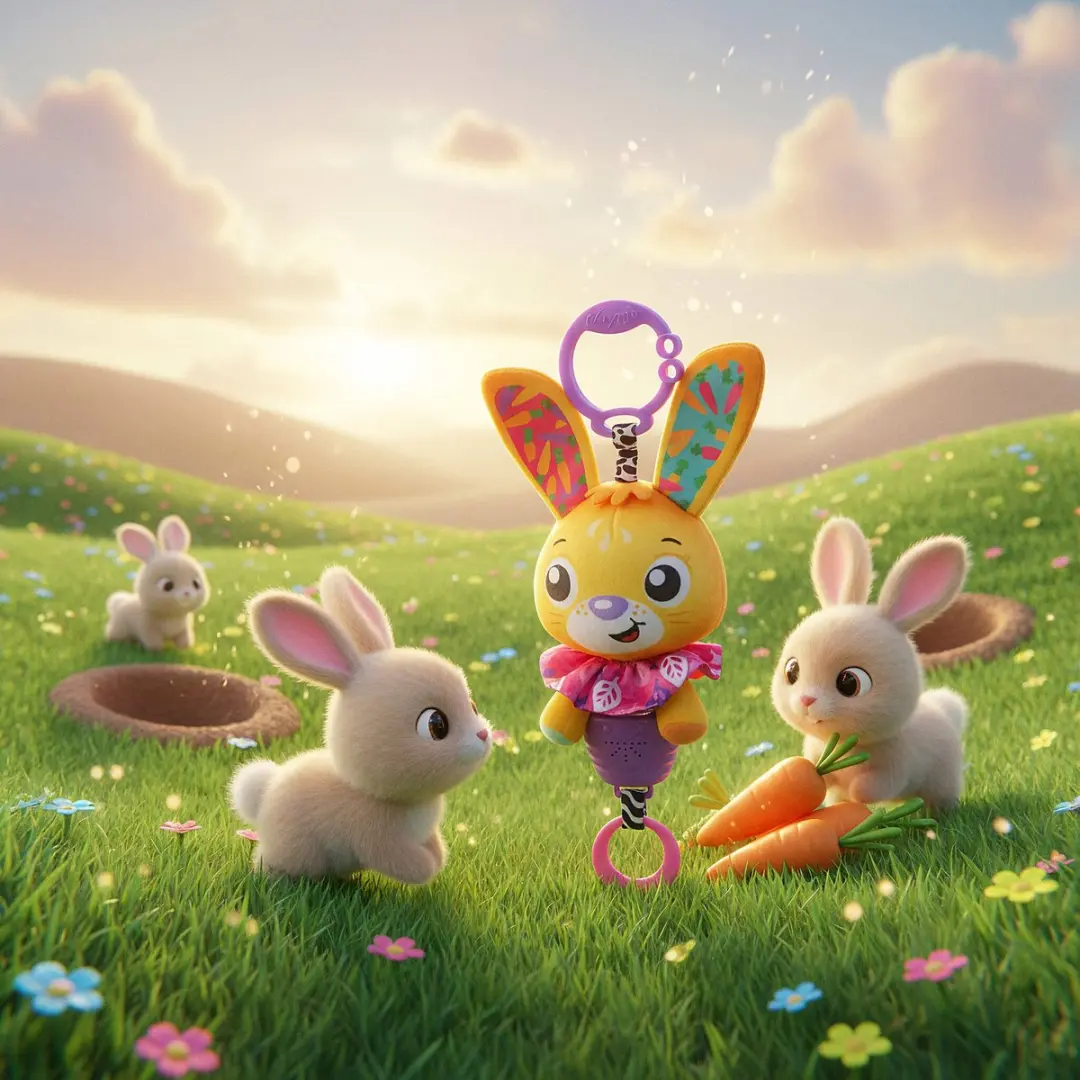 Playgro Musical Pullstring Betsy Bunny - Roze