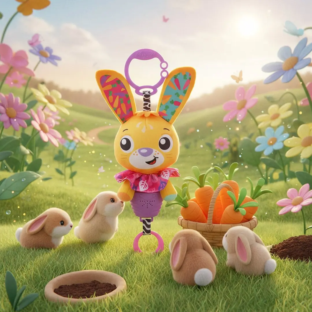 Playgro Musical Pullstring Betsy Bunny - Roze