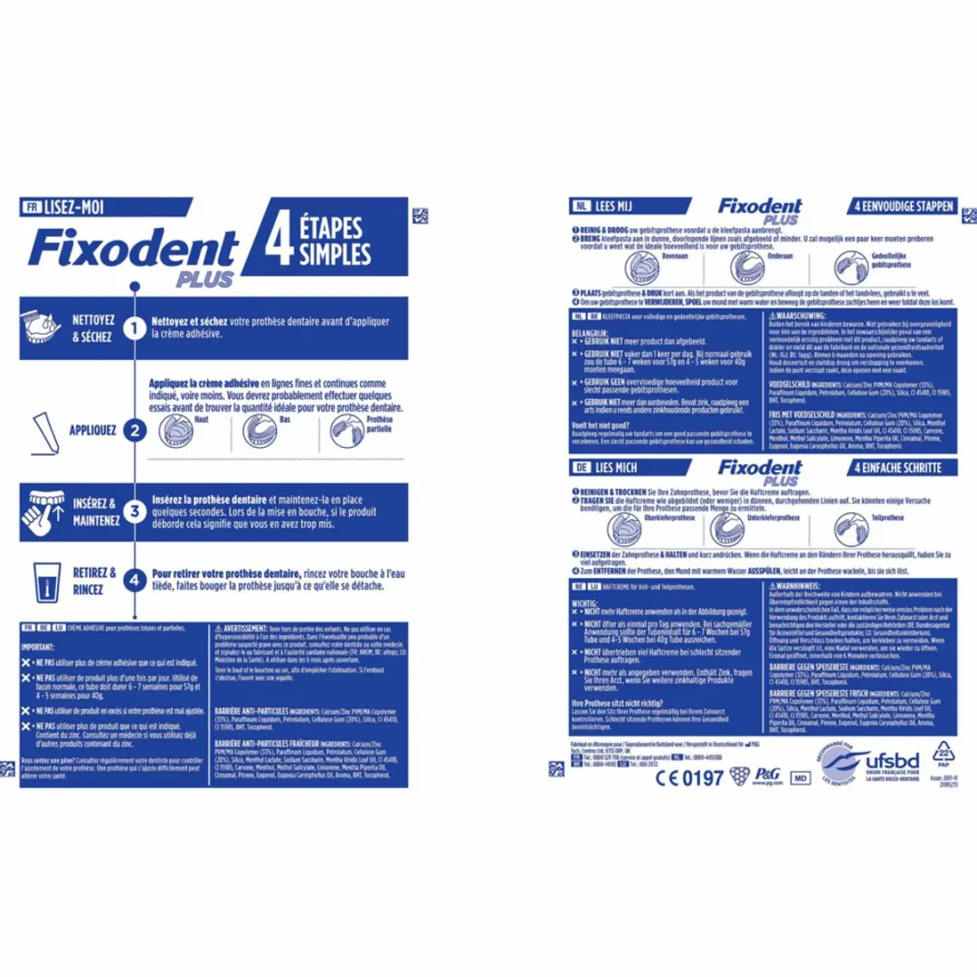 Fixodent Kleefpasta Plus 280g - 7 Stuks
