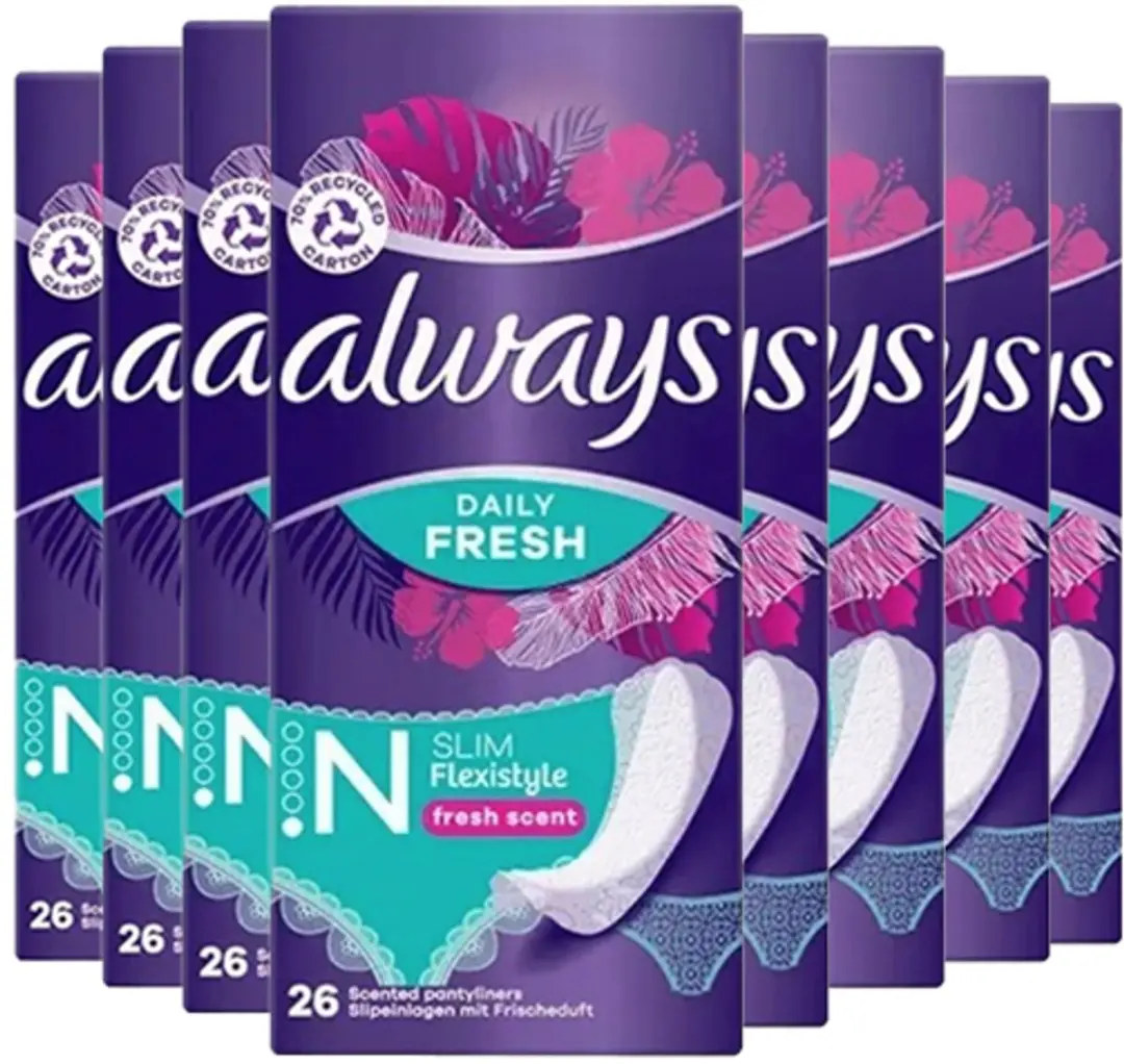 Always Daily Fresh Slim Flexistyle Inlegkruisjes - 26 Stuks - Roze
