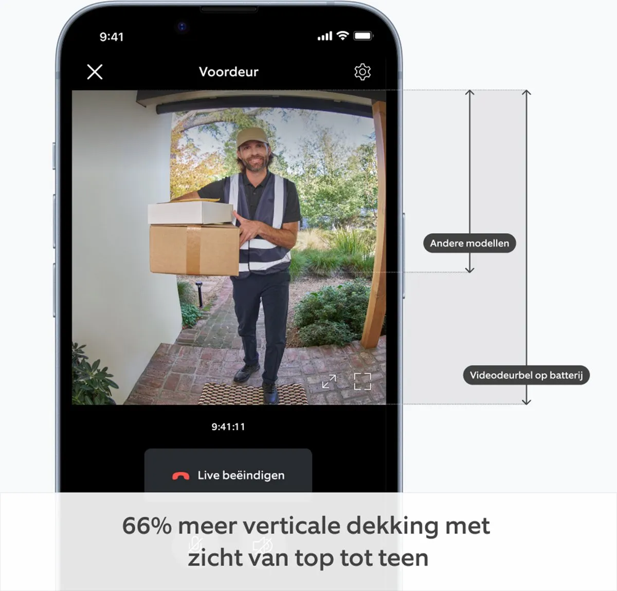 Ring Battery Video Doorbell - Draadloos - 1440p HD-video - Zilver
