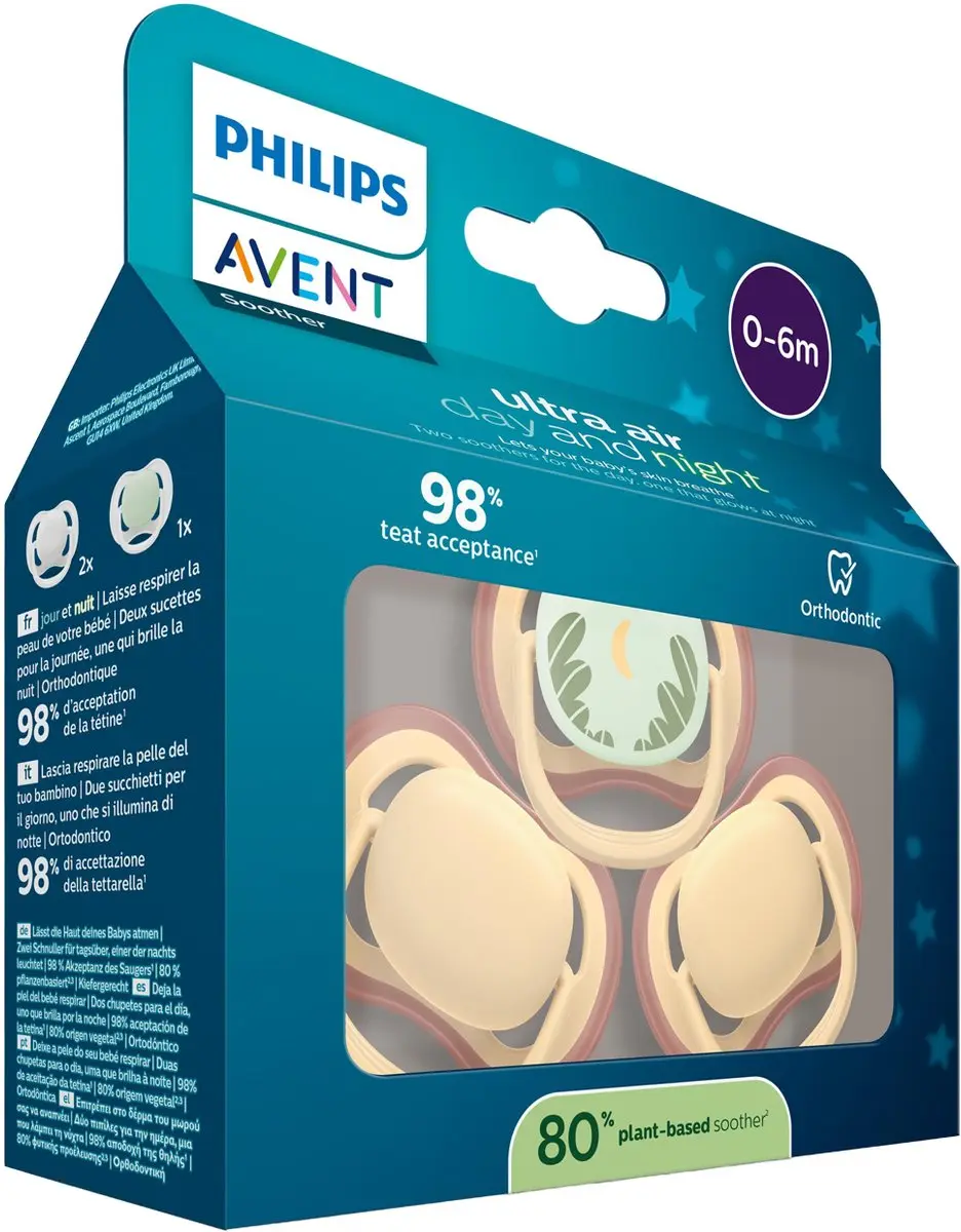 Philips Avent Ultra Air Fopspeen 0-6 Mnd - 3 Stuks - Terra - afbeelding 6 van 6