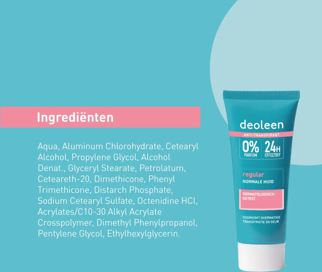 Deoleen Anti-transpirant Crème Regular 50ml - 0% Parfum