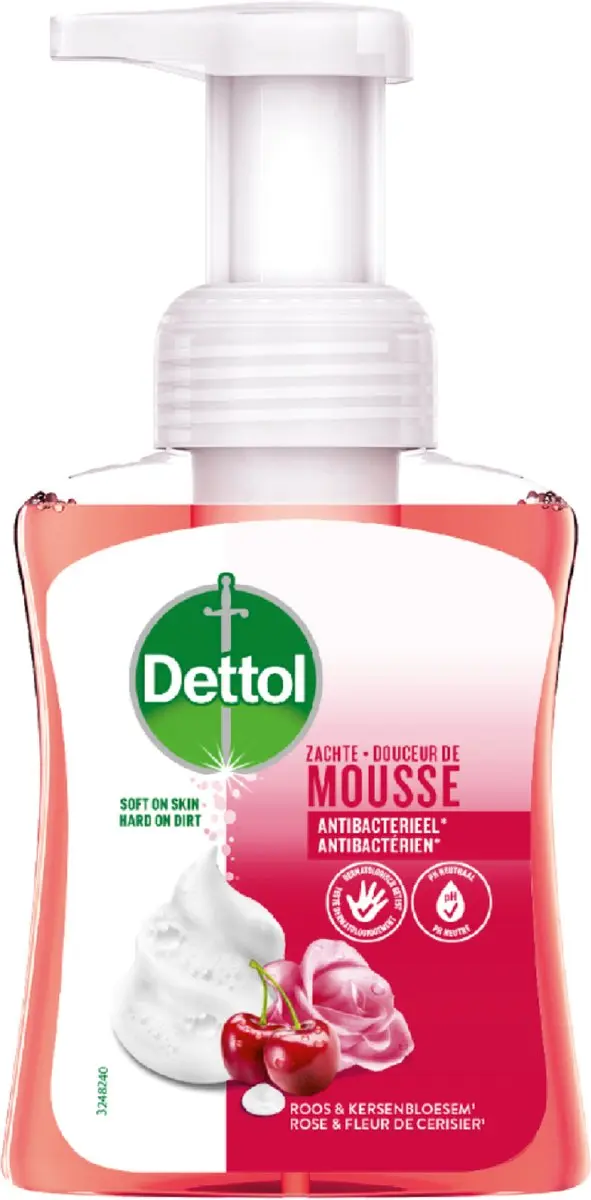 Dettol Antibacteriële Handzeep Mousse Roos & Kersenbloesem 250ml - 6 Stuks