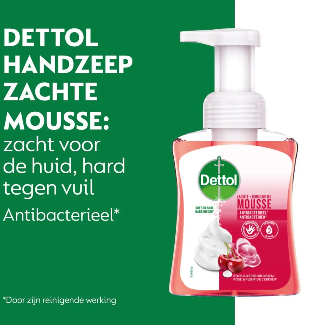 Dettol Antibacteriële Handzeep Mousse Roos & Kersenbloesem 250ml - 6 Stuks