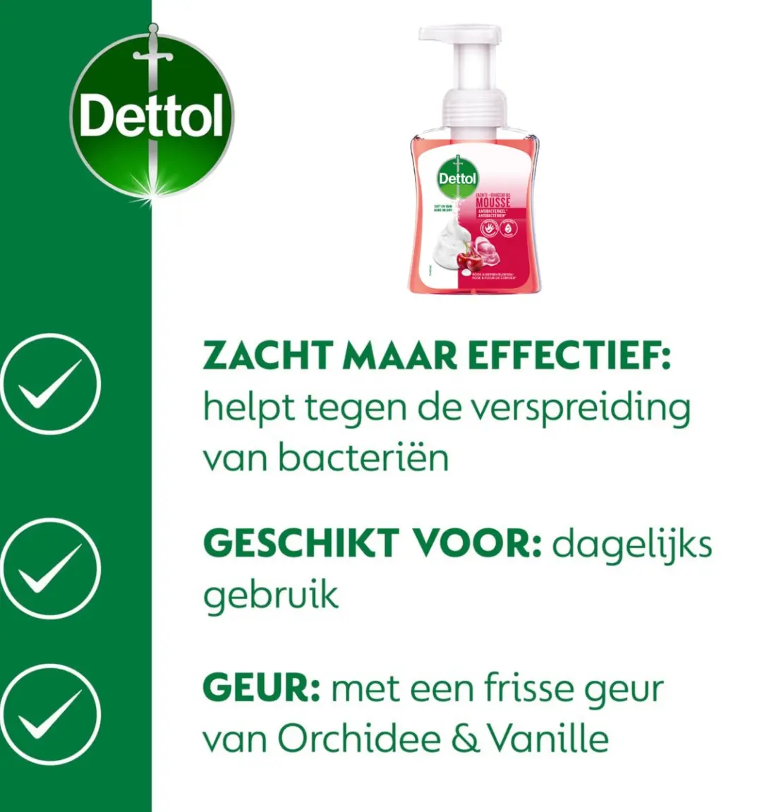 Dettol Antibacteriële Handzeep Mousse Roos & Kersenbloesem 250ml - 6 Stuks - afbeelding 6 van 6