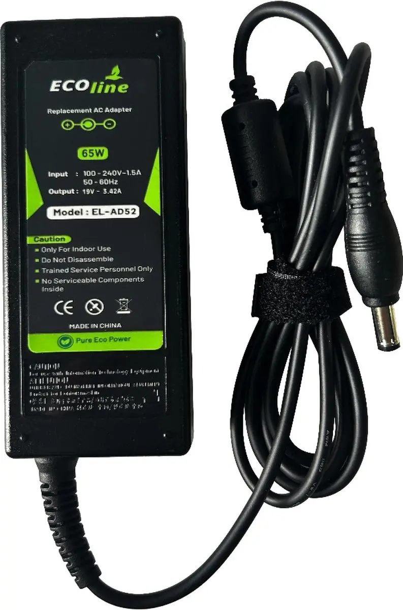Ecoline Oplader 19V 65W - o.a. Toshiba/Asus/Lenovo
