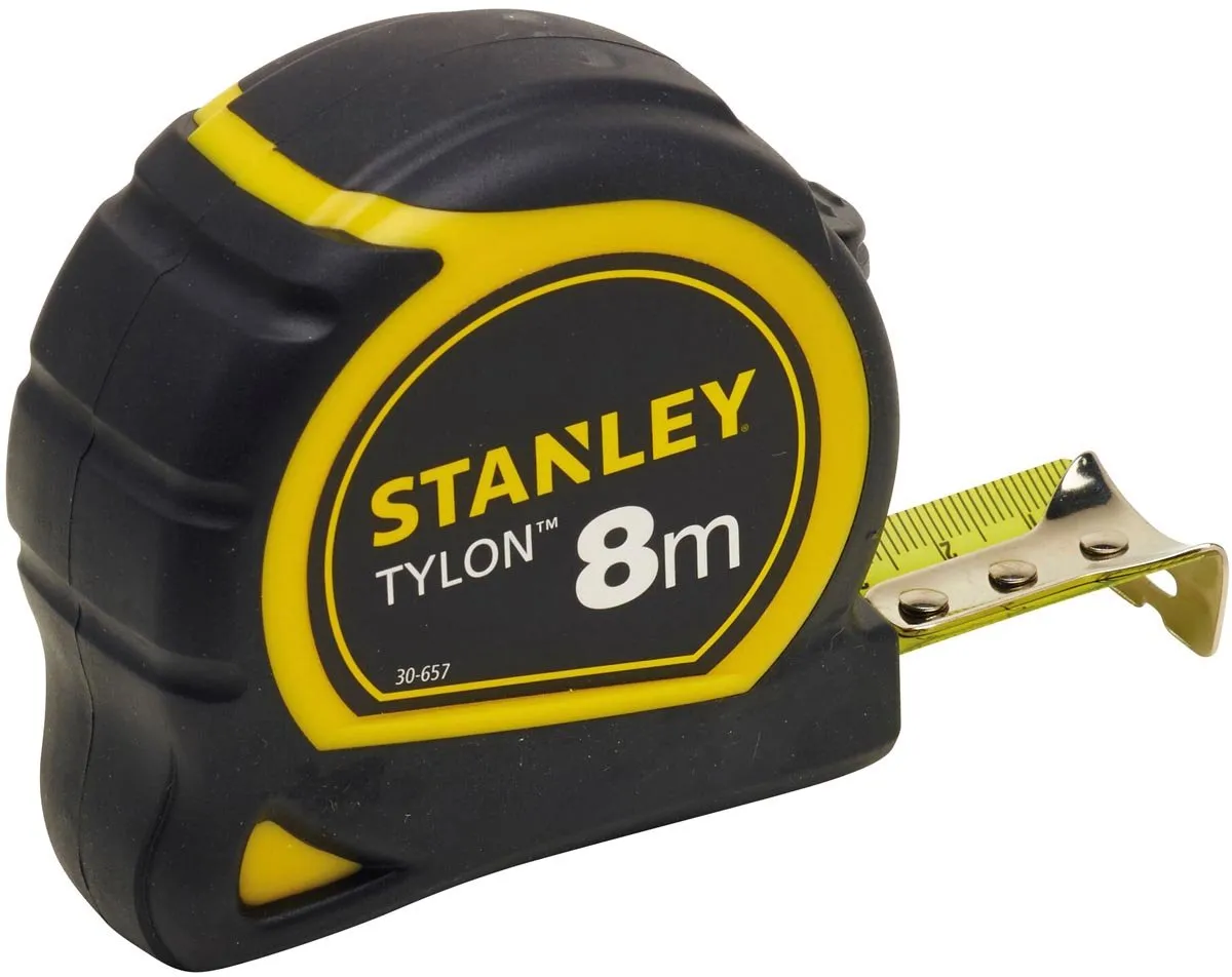 Stanley Tylon Rolbandmaat 8m 25mm - 0-30-657 - Zwart