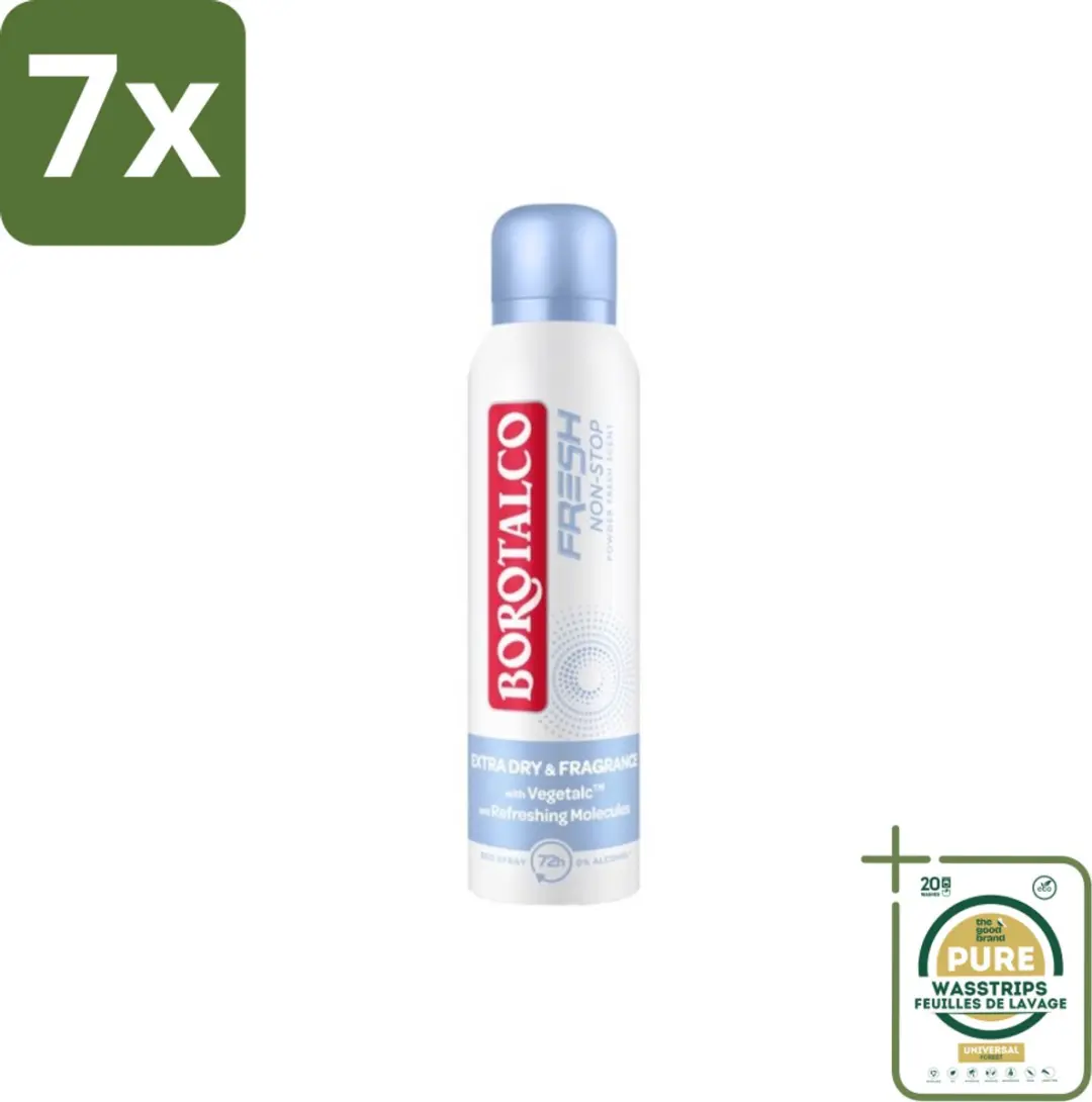 Borotalco Deodorant Spray Fresh Non-Stop 150ml - 7 Stuks