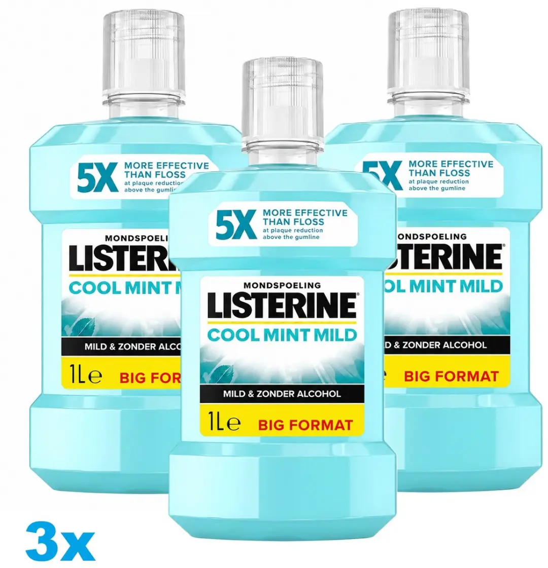 Listerine Cool Mint Mild Mondwater 3x1L