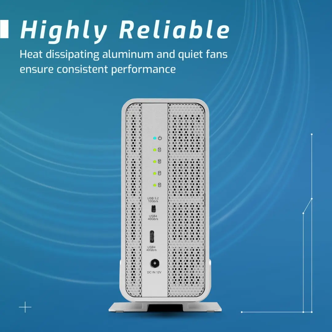 OWC Express 4M2 OWCUS4EXP4M2F Externe M.2 NVMe SSD Behuizing - USB4 - 4 Slots - Zilver