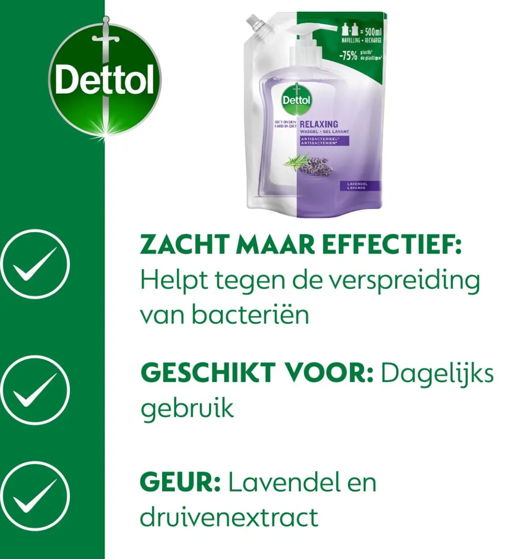 Dettol Refill Relaxing Lavender 500ml - 3 Stuks
