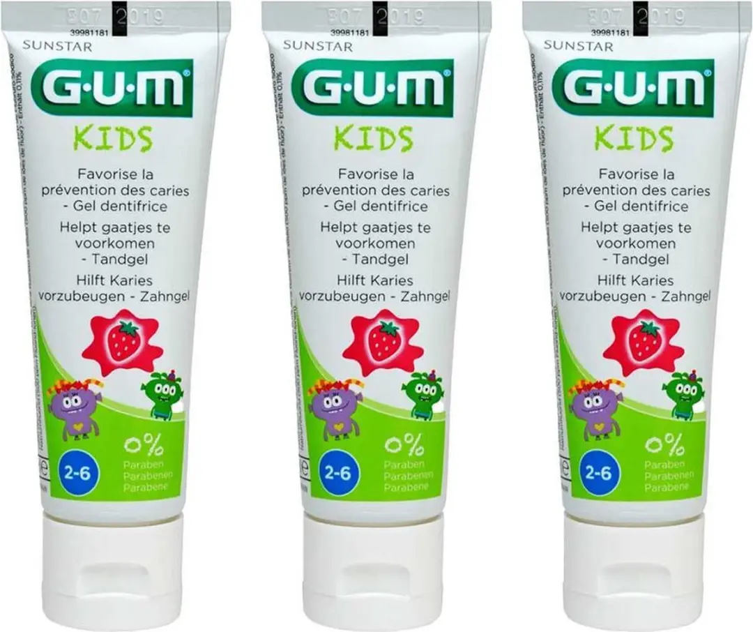 Gum Tandpasta Kids 3+ 50ml - 3 Stuks