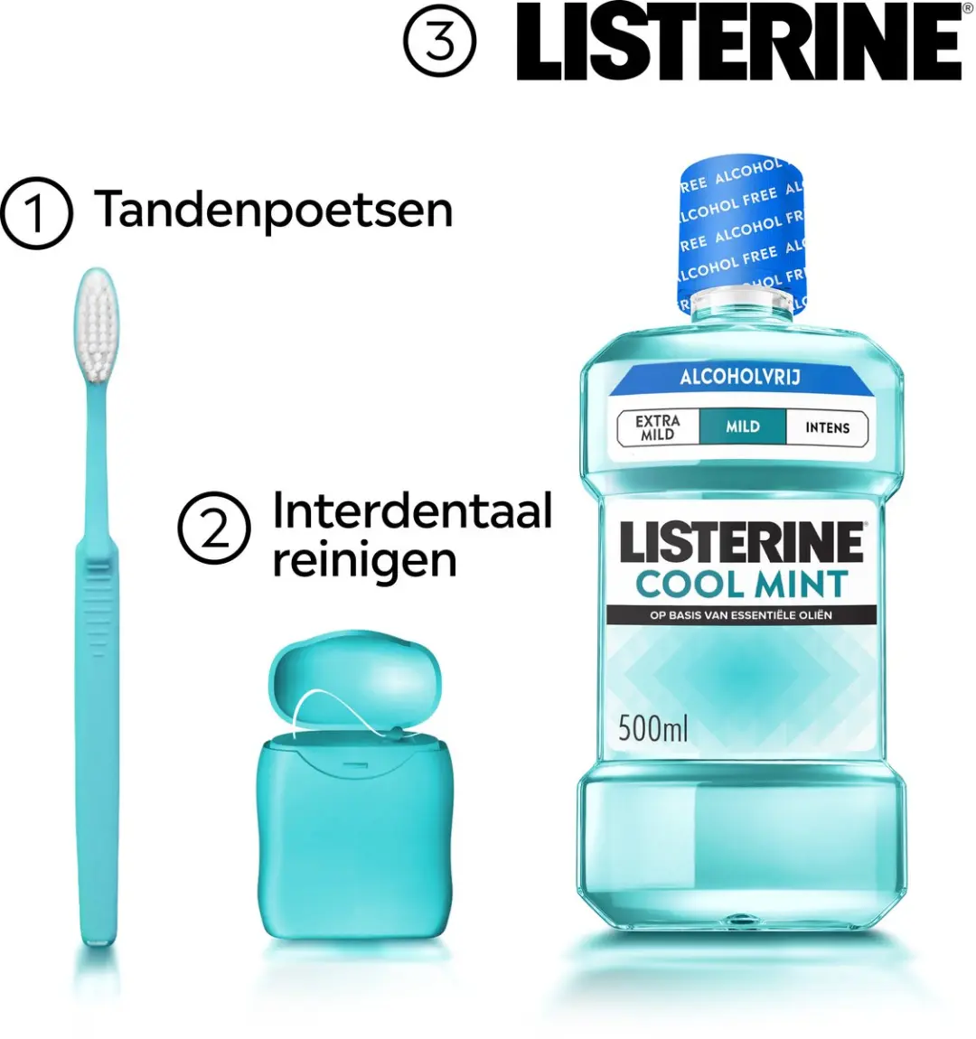 Listerine Cool Mint Mild Mondspoeling 3x500ml