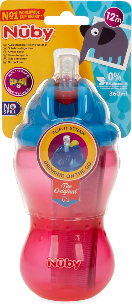 Nûby Flip-It Antilekbeker 360ml - Rood