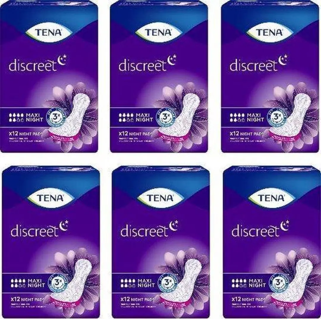 TENA Discreet Maxi Night Inlegkruisjes - 72 Stuks