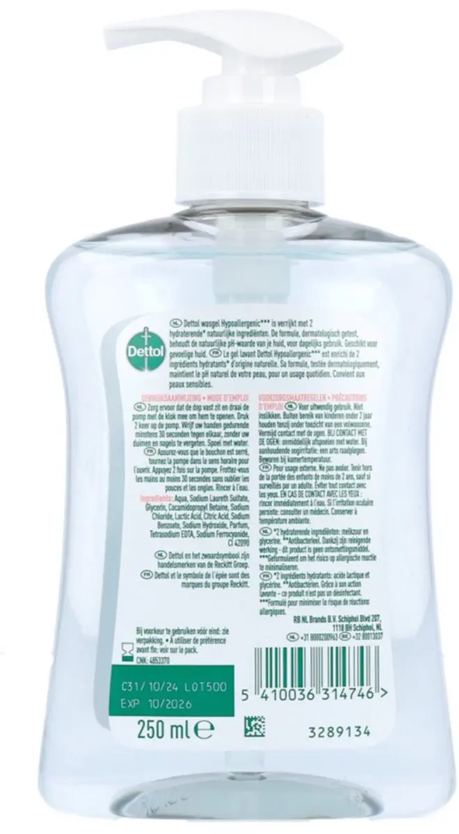 Dettol Handzeep Gevoelige Huid 250ml
