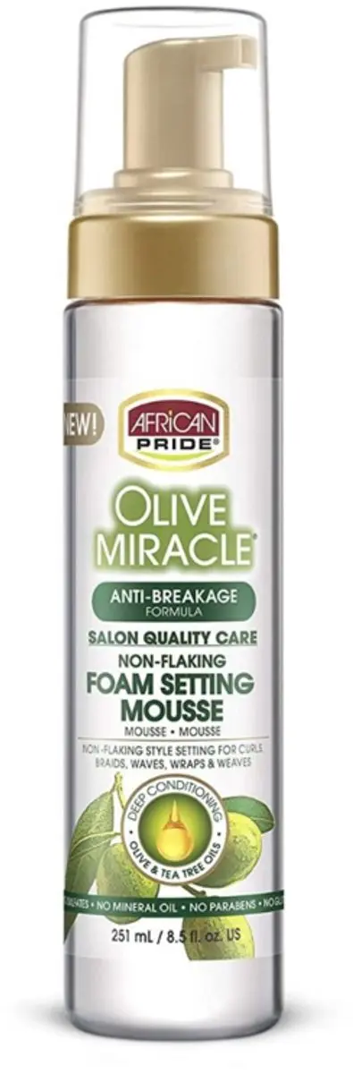 African Pride Olive Miracle Foam Set Mousse 251ml