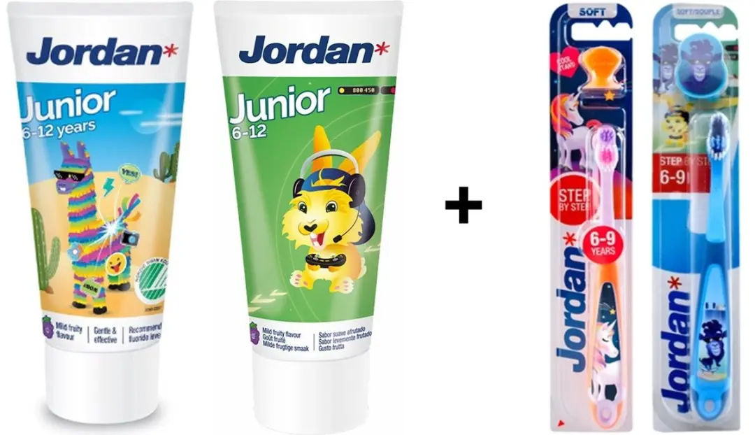 Jordan Junior Tandpasta & Tandenborstel Set