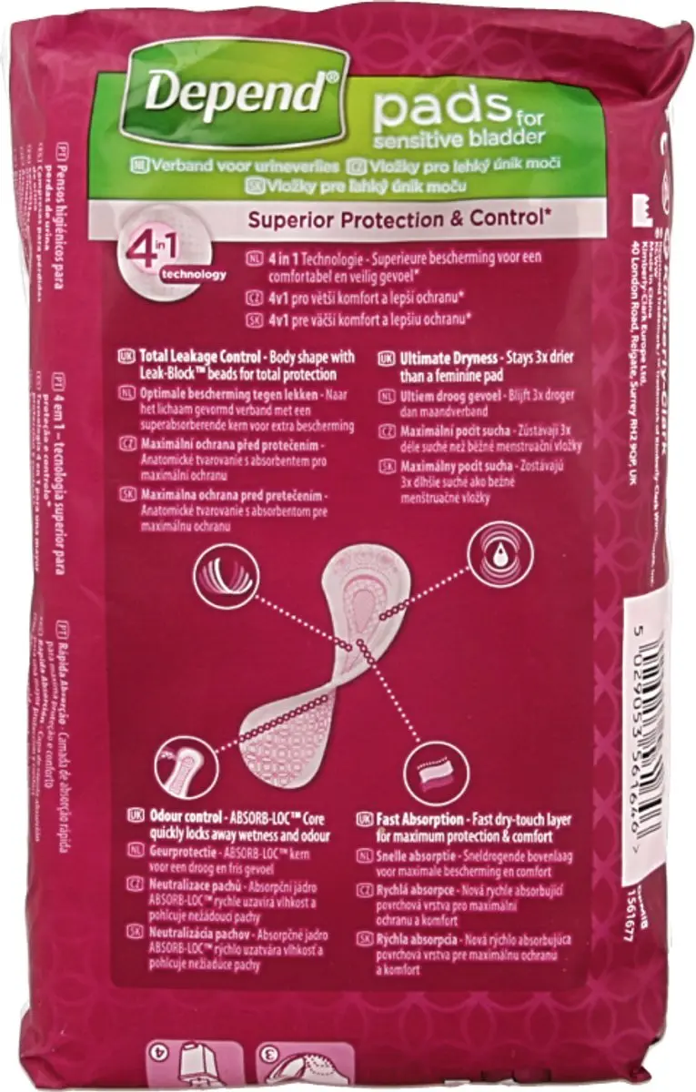 Depend Incontinentieverband Mini M - 14 Stuks